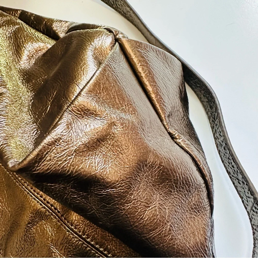 NWOT Hobo International Metallic Bronze Gramercy Gathered Leather Bag